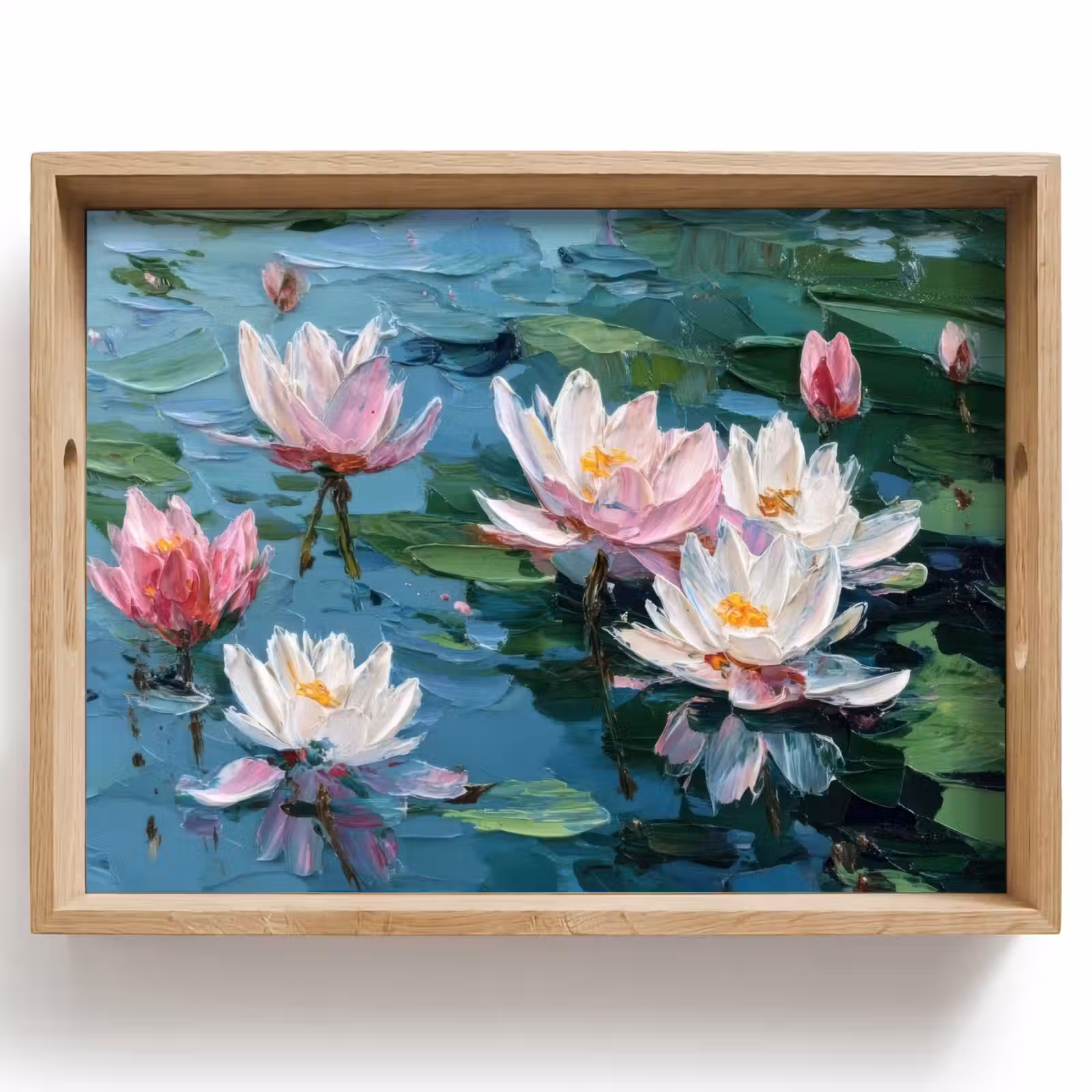 Vassoio - Ninfee - Fiori - Rosa - Acqua — 1