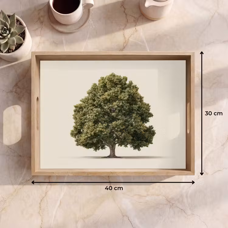 Vassoio - Albero di quercia - Verde - Sfondo chiaro — 7