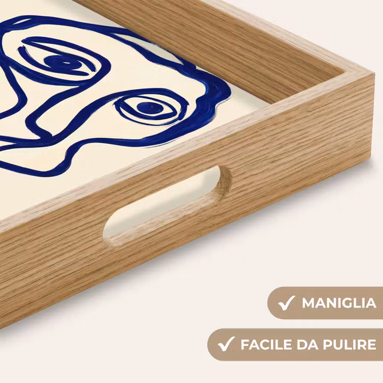 Vassoio - Disegno a linee - Facce sovrapposte - Blu scuro — 8