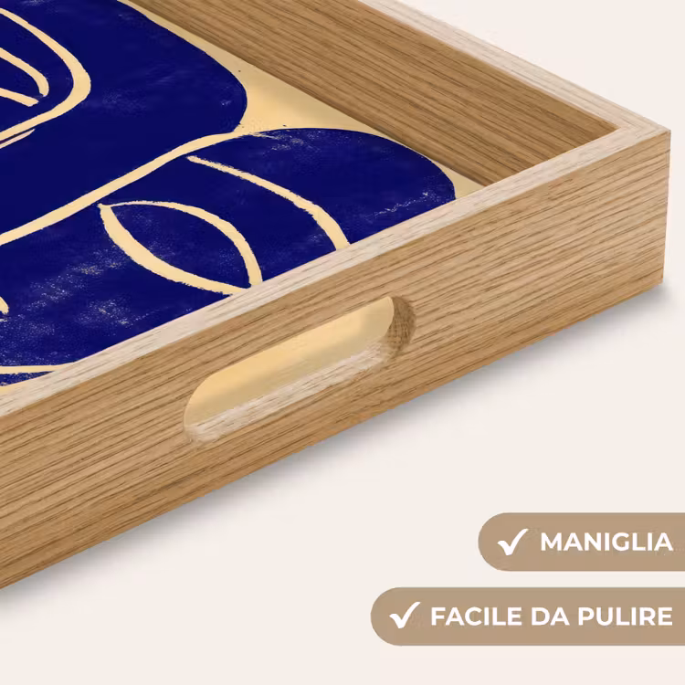 Vassoio - Giallo ocra - Blu - Linee semplici — 8