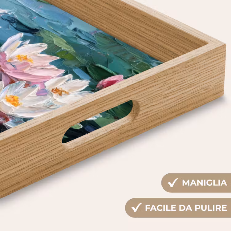 Vassoio - Ninfee - Fiori - Rosa - Acqua — 8