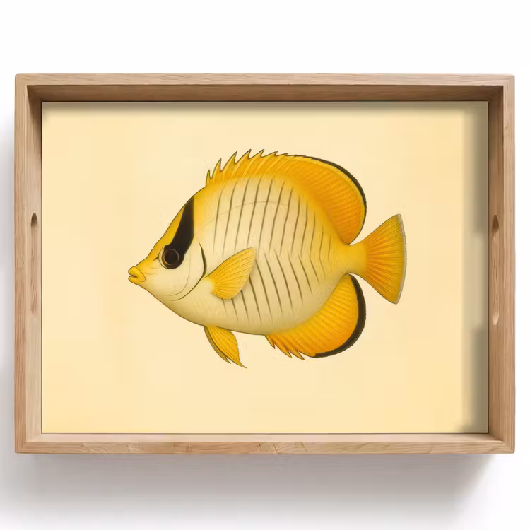 Vassoio - Ovale - Pesce - Giallo - Squame — 1