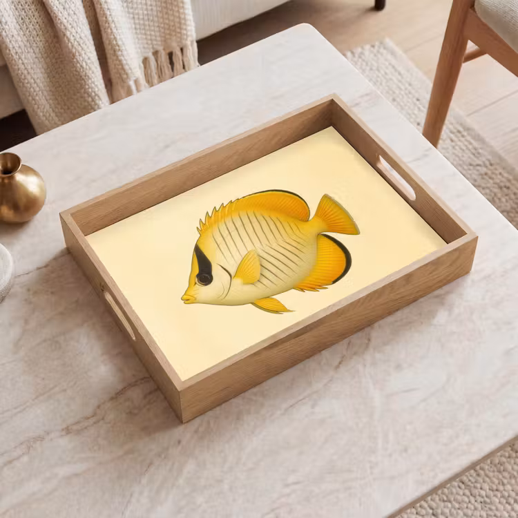 Vassoio - Ovale - Pesce - Giallo - Squame — 2
