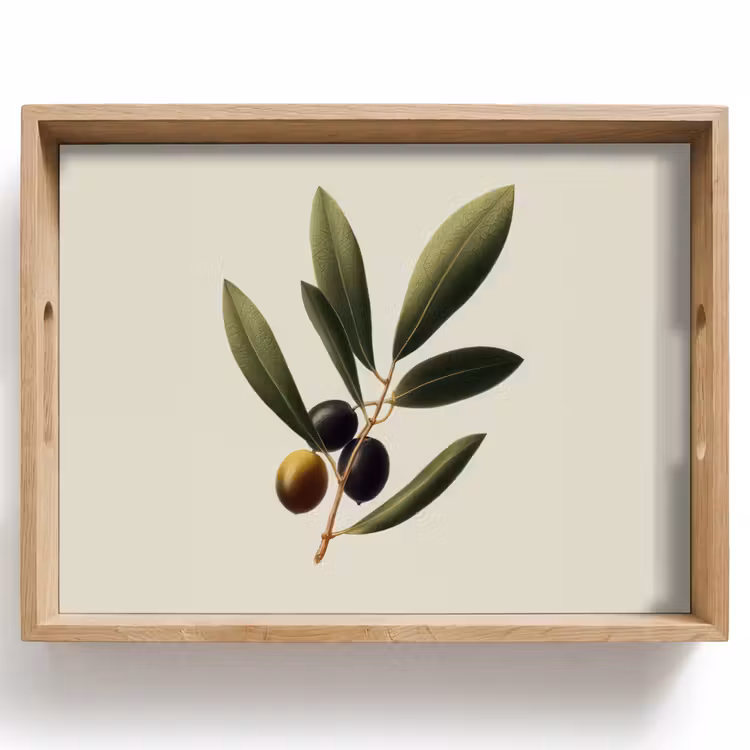 Vassoio - Ramo d'ulivo - Verde scuro - Olive — 1