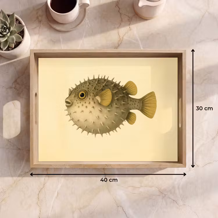 Vassoio - Spine - Pesce - Gonfio - Marrone — 7