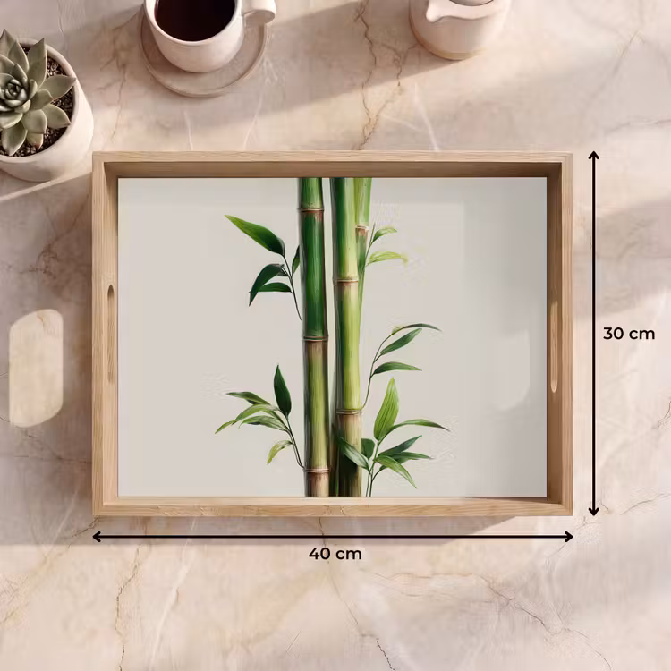 Vassoio - Steli di bambù - Ornamentali - Verde — 7