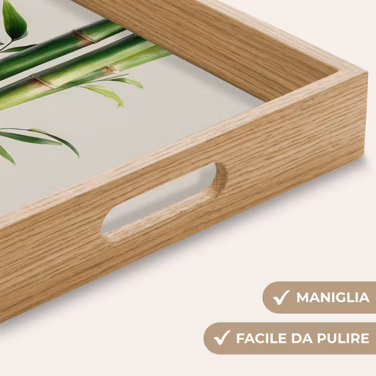 Vassoio - Steli di bambù - Ornamentali - Verde — 8