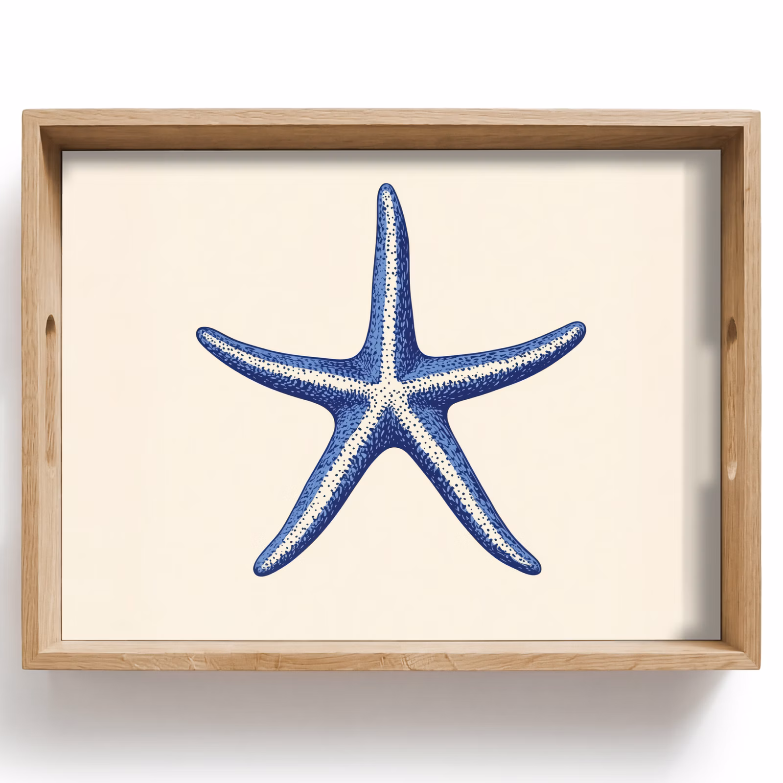 Vassoio - Stella marina blu - Minimalista - Beige — 1