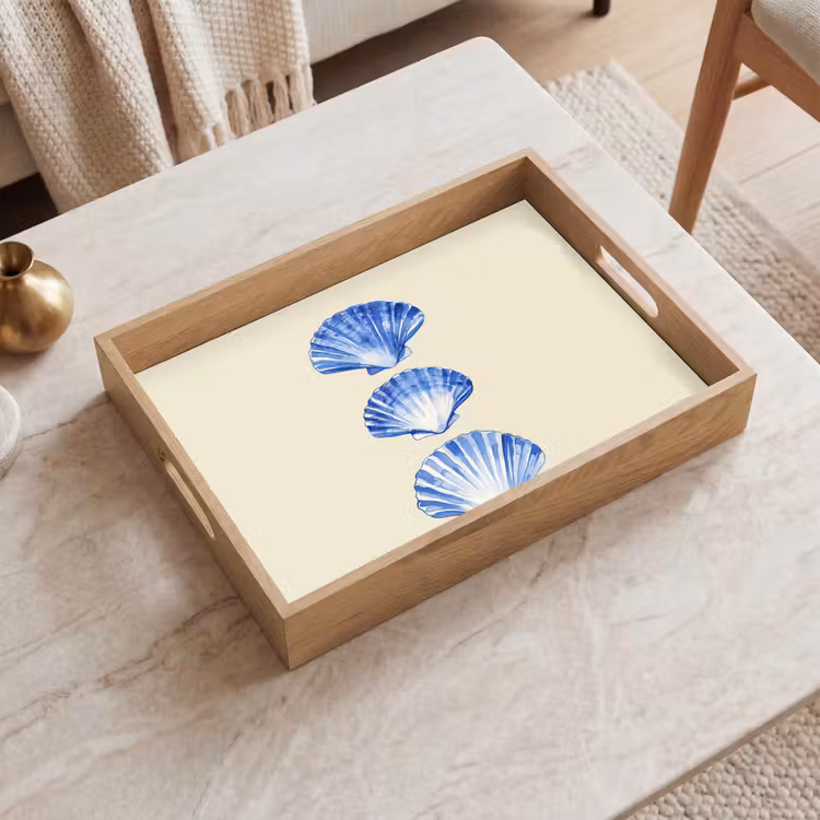 Vassoio - Conchiglie - Blu - Beige — 2