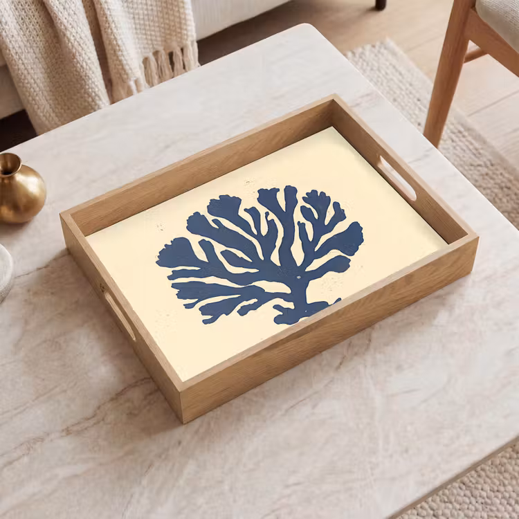 Vassoio - Corallo blu - Rami - Beige — 2