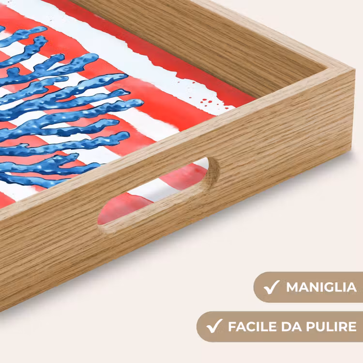 Vassoio - Corallo - Struttura della vernice - Rosso - Blu — 8