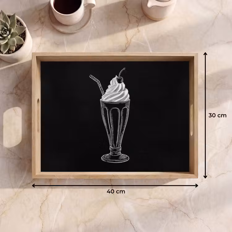 Vassoio - Coupé di ghiaccio - Ciliegia - Gesso - Panna montata — 7