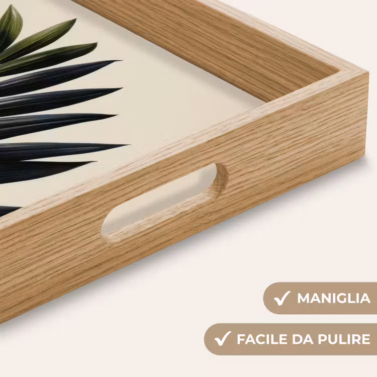Vassoio - Foglia di palma - Foglie scure - Sottile — 8