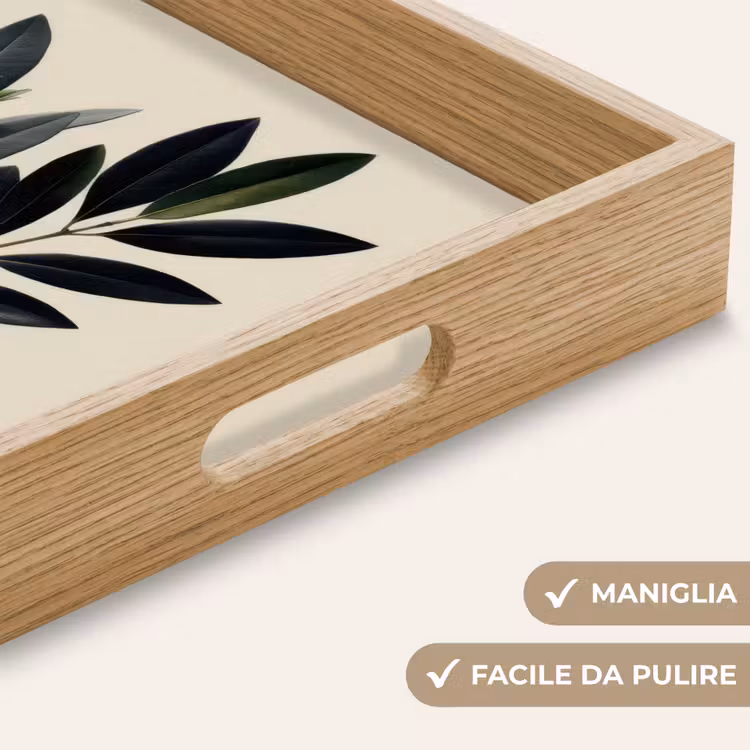 Vassoio - Foglie ovali - Verde intenso - Simmetriche — 8