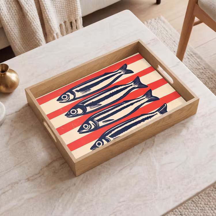 Vassoio - Sardine - A strisce rosse e beige — 2