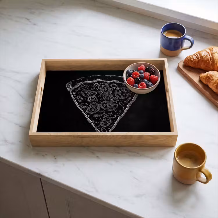 Vassoio - Suggerimento per la pizza - Farciture - Disegno a gesso — 3