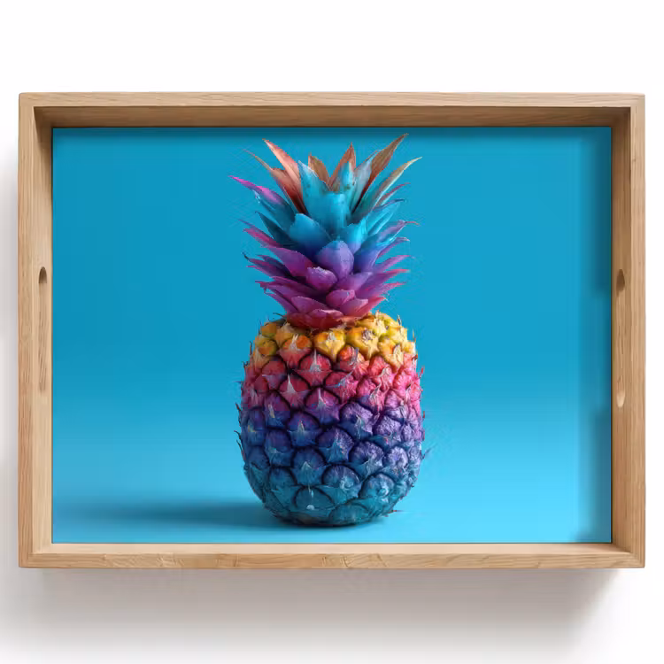 Vassoio - Ananas - Arcobaleno - Blu - Pop art — 1