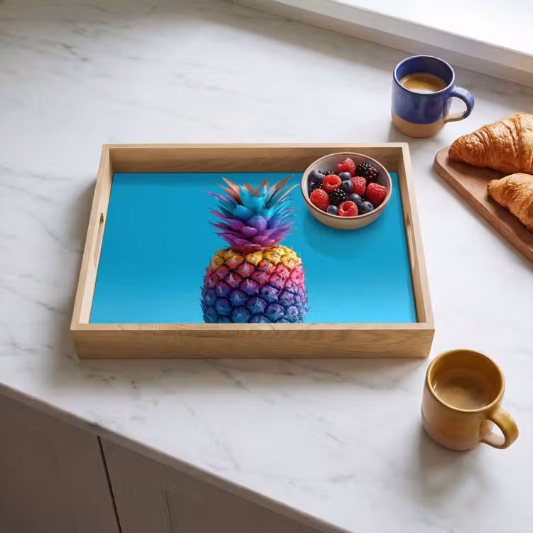 Vassoio - Ananas - Arcobaleno - Blu - Pop art — 3
