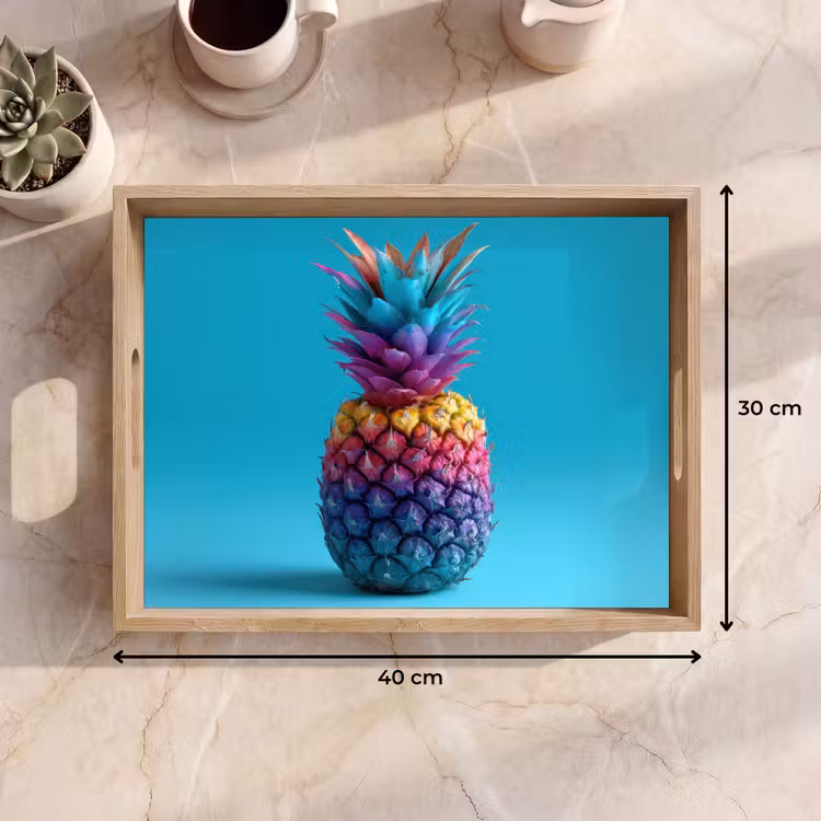 Vassoio - Ananas - Arcobaleno - Blu - Pop art — 7