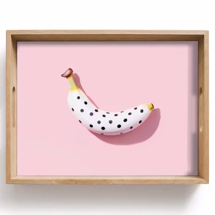 Vassoio - Banana - Puntini - rosa — 1