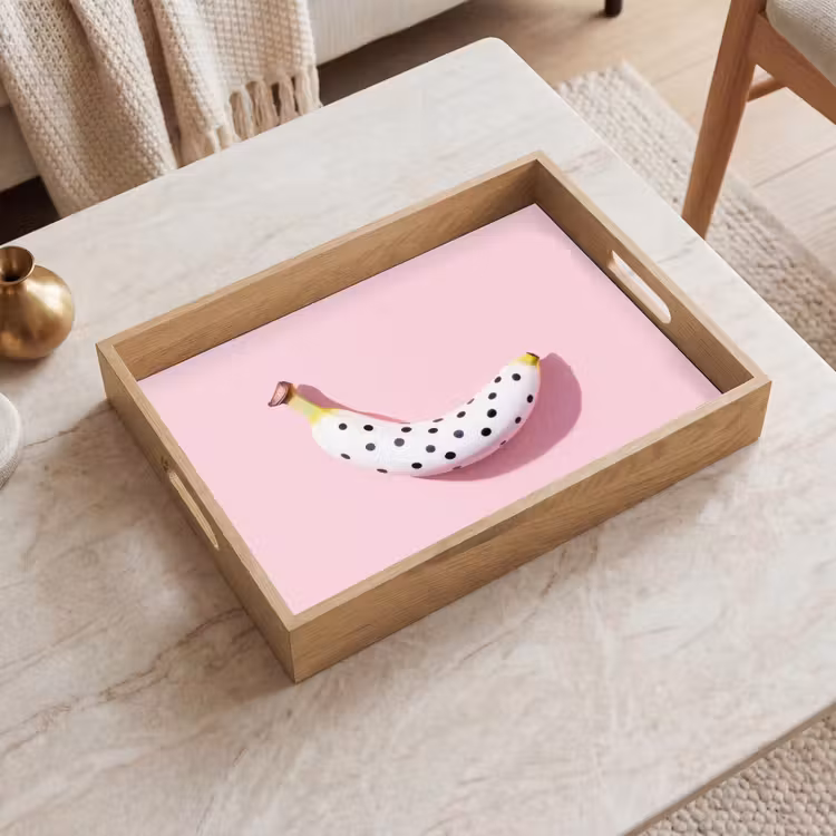 Vassoio - Banana - Puntini - rosa — 2