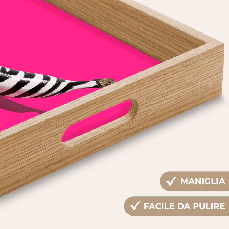 Vassoio - Banana - Stampa zebrata - Rosa — 8