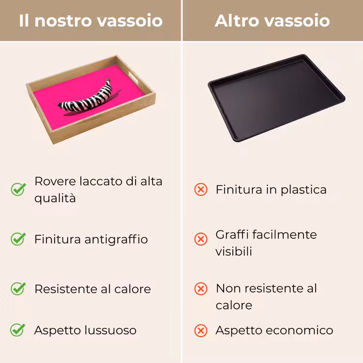 Vassoio - Banana - Stampa zebrata - Rosa — 9