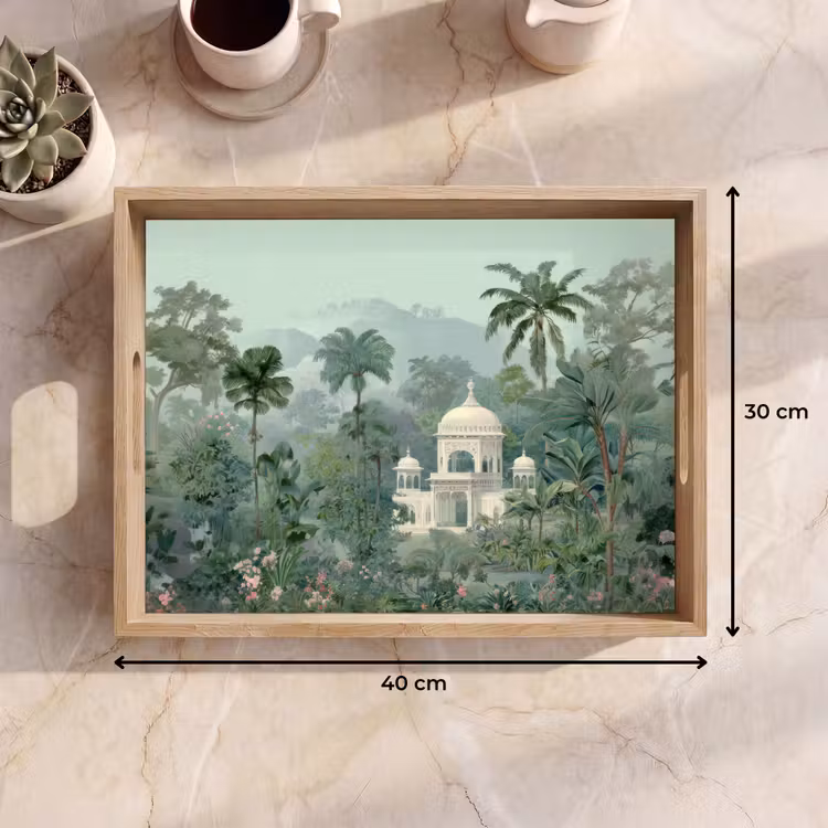 Vassoio - Giardino tropicale - Edificio a cupola - Fiori — 7