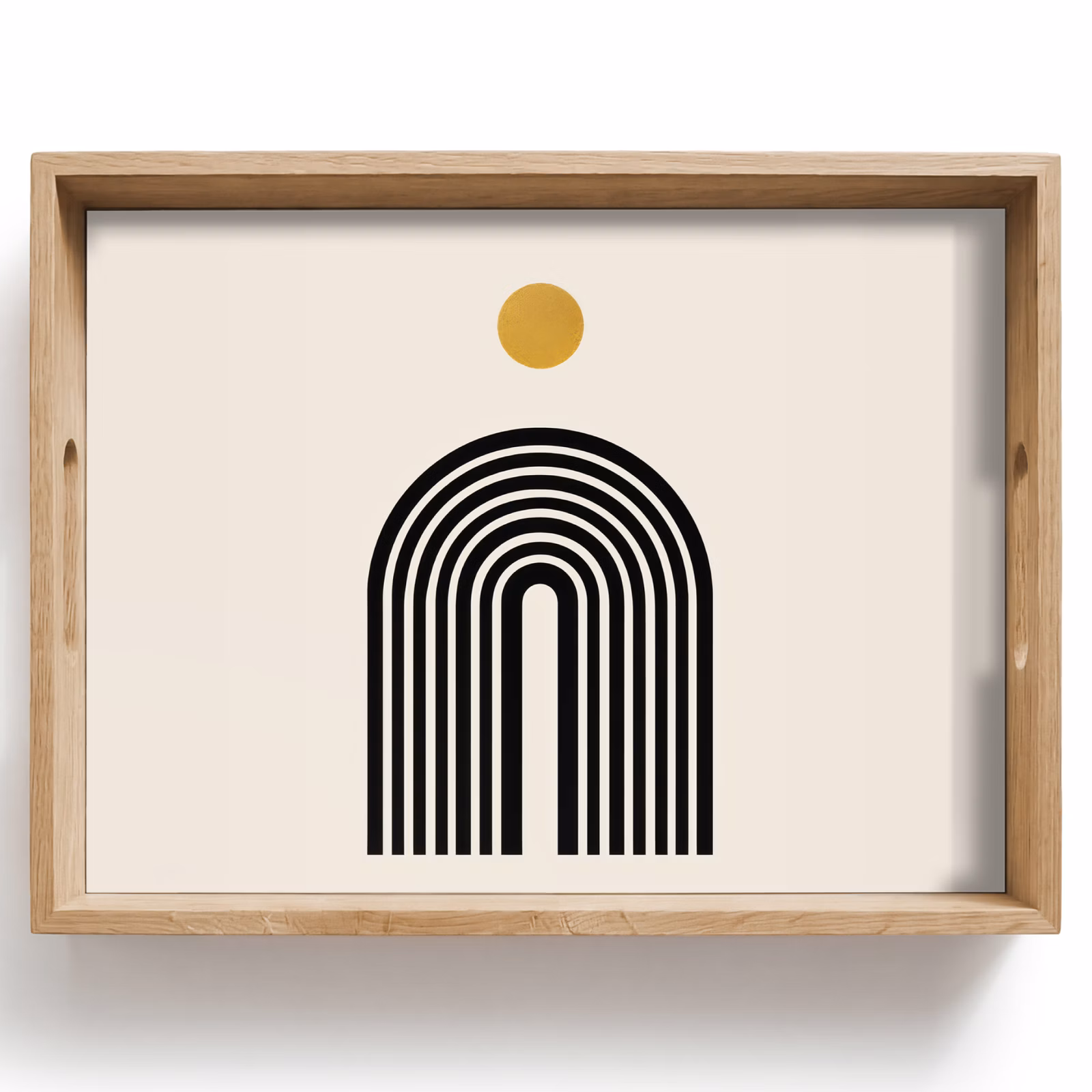 Vassoio - Minimalista - Fiocco nero - Cerchio d'oro — 1