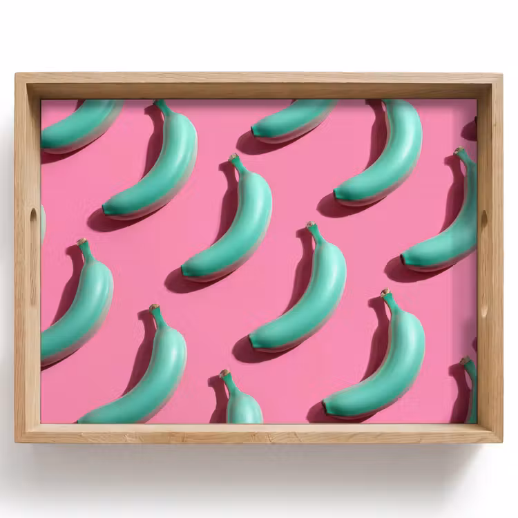 Vassoio - Banane - Motivo - Blu - Rosa — 1