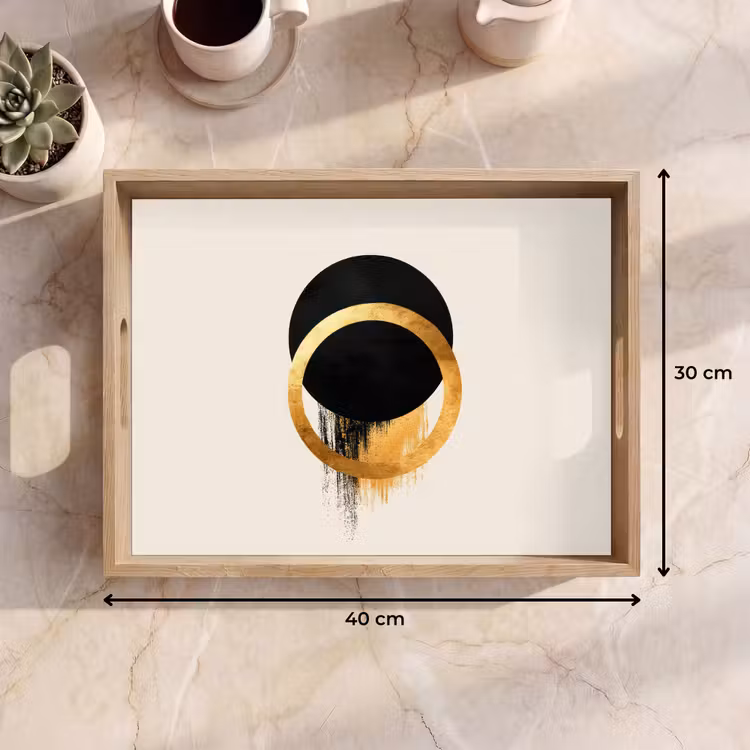 Vassoio - Disegno astratto - Cerchio nero - Macchie di vernice — 7