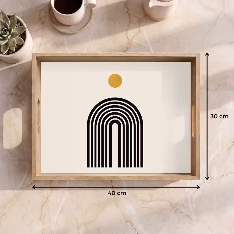 Vassoio - Minimalista - Fiocco nero - Cerchio d'oro — 7