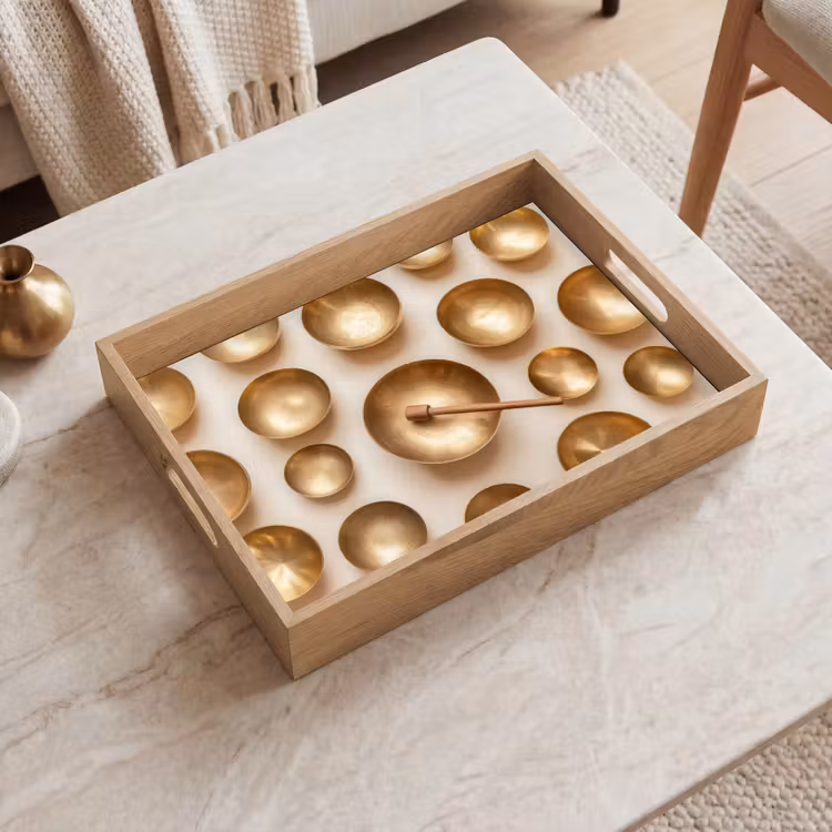 Vassoio - Simmetrico - Oro - Bronzo - Equilibrio — 2