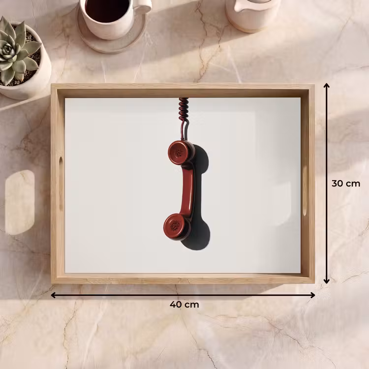 Vassoio - Telefono - Cavo - Rosso - Minimalista — 7