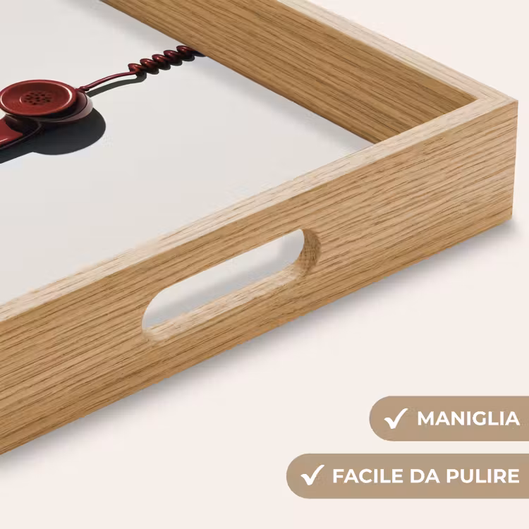 Vassoio - Telefono - Cavo - Rosso - Minimalista — 8