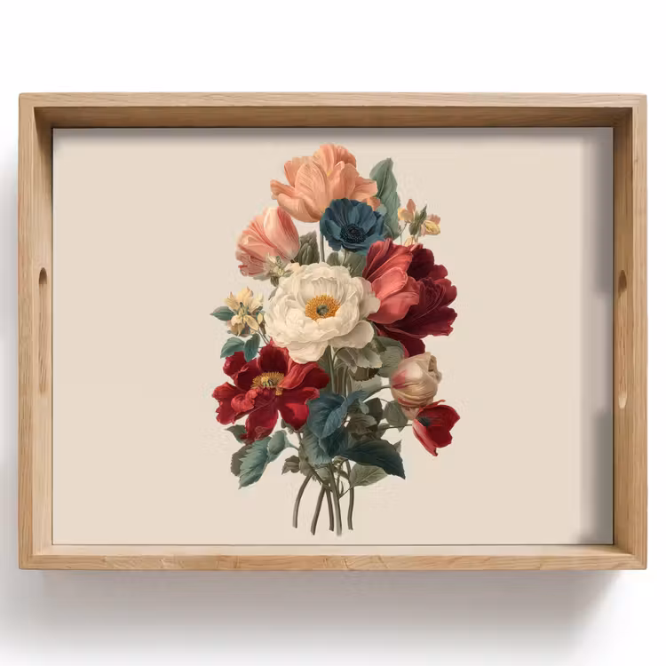 Vassoio - Bouquet - Toni caldi - Elegante — 1
