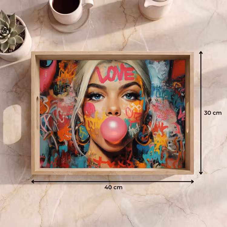 Vassoio - Donna - Gomma da masticare - Graffiti - Amore — 7