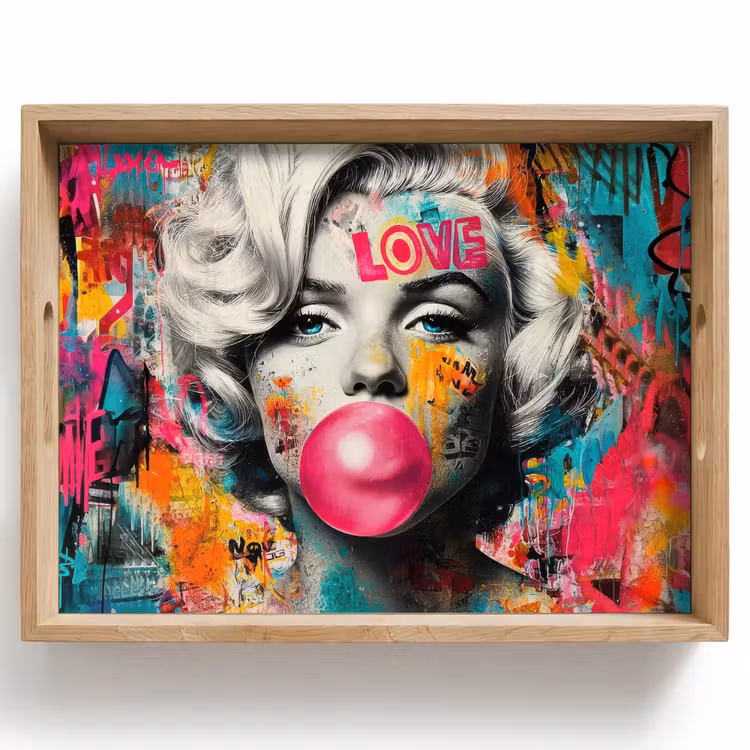 Vassoio - Donna - Gomma da masticare - Graffiti - Colori al neon — 1