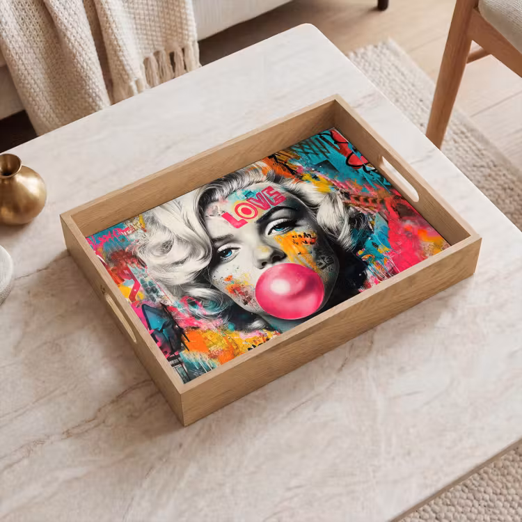 Vassoio - Donna - Gomma da masticare - Graffiti - Colori al neon — 2