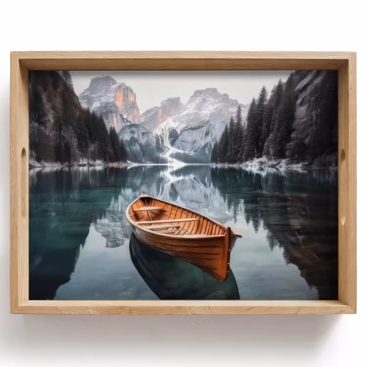 Vassoio - Barca - Montagne - Natura - Acqua — 1