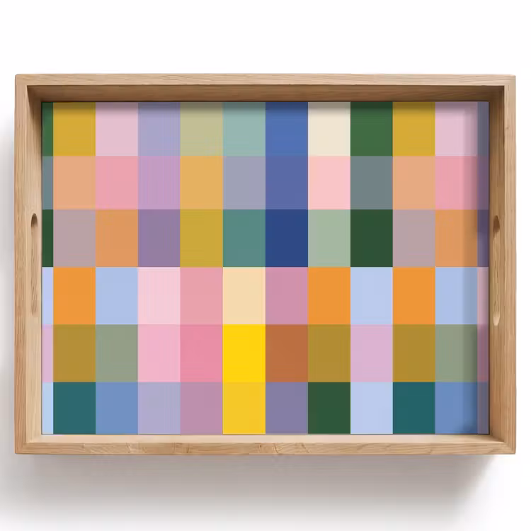 Vassoio - Blocchi - Quadrato - Motivo - Colorato — 1