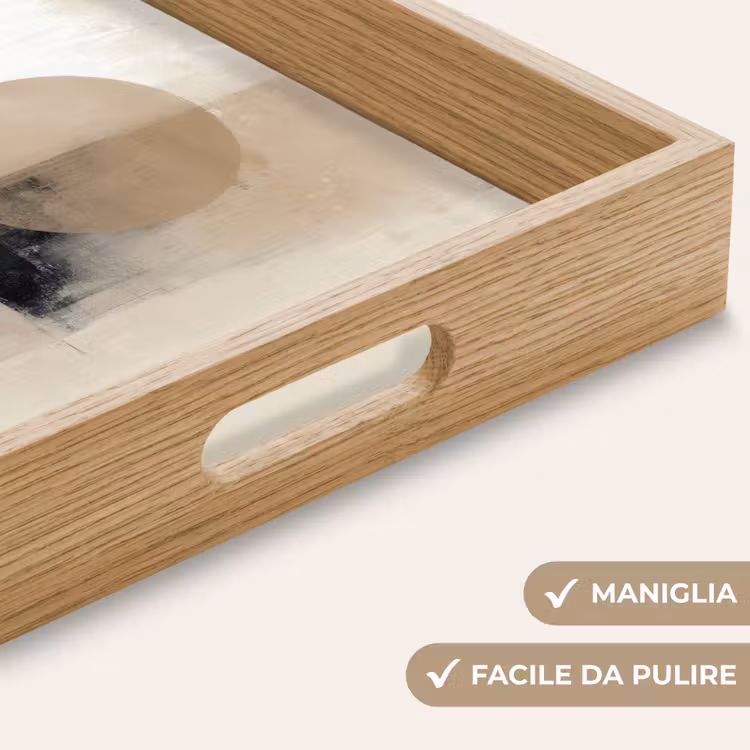 Vassoio - Cerchio - Composizione - Profondità - Beige — 8