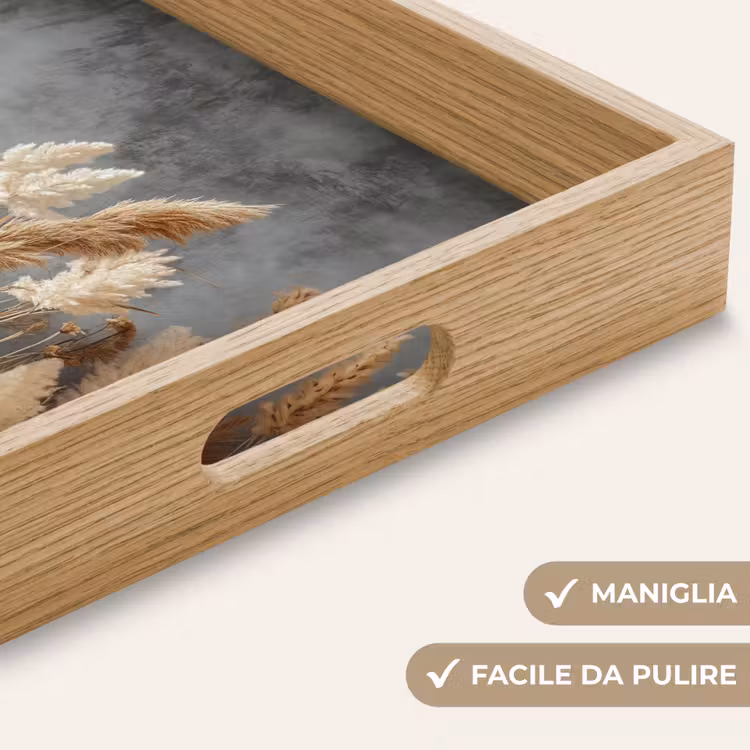 Vassoio - Fiori di campo essiccati - Grigio - Cemento — 8