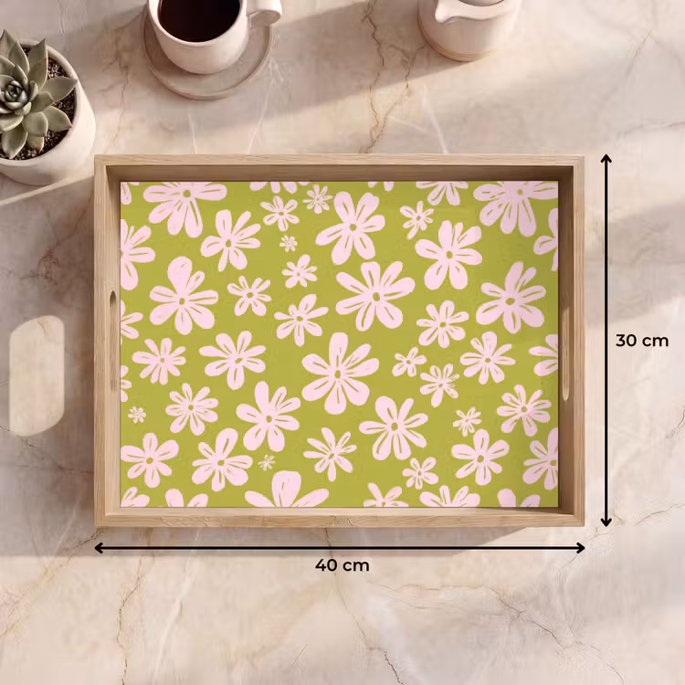 Vassoio - Fiori - Rosa - Fantasia — 7