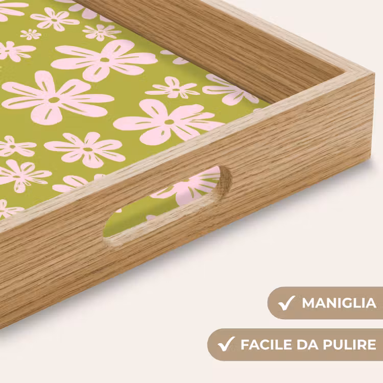 Vassoio - Fiori - Rosa - Fantasia — 8