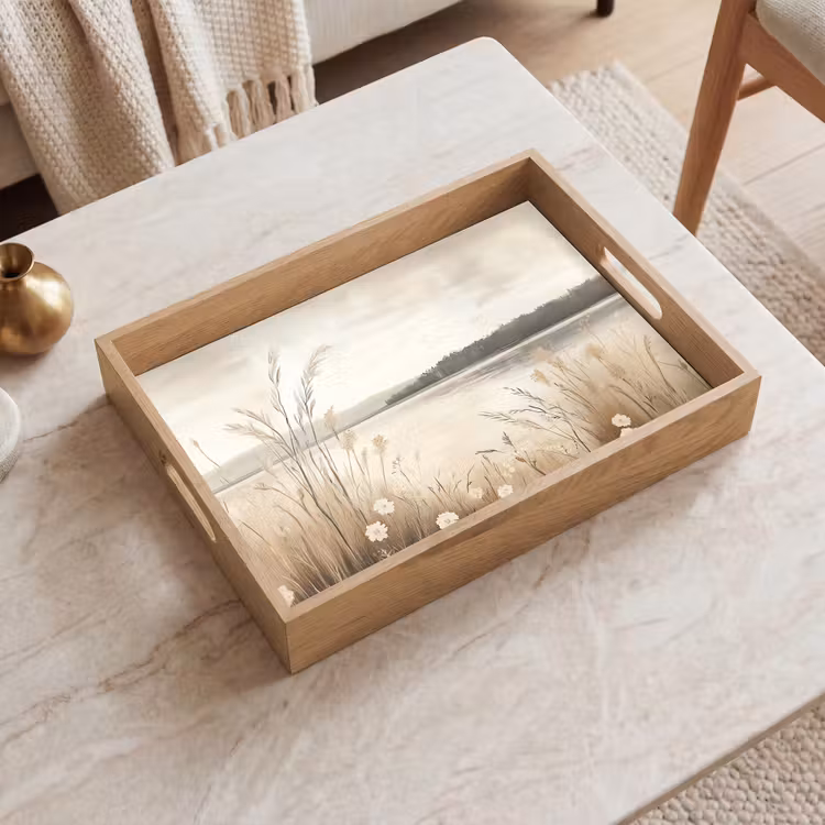 Vassoio - Lago - Acqua - Natura - Beige — 2