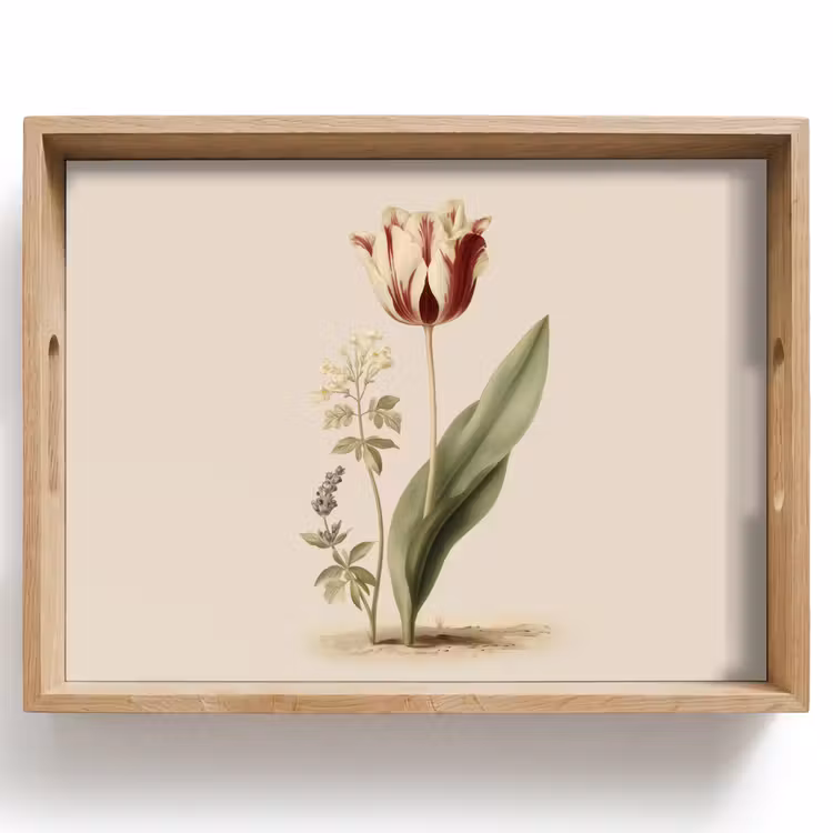 Vassoio - Tulipano - Minimalista - Beige — 1