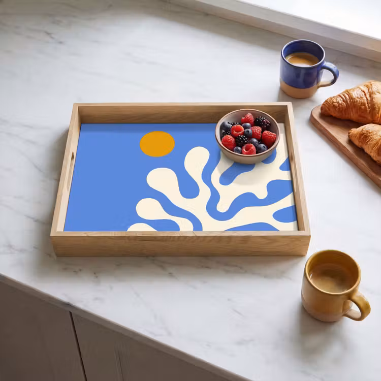 Vassoio - Minimalista - Motivo organico - Blu — 3