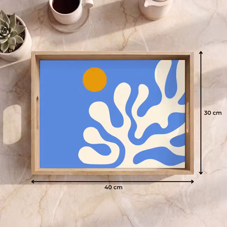 Vassoio - Minimalista - Motivo organico - Blu — 7