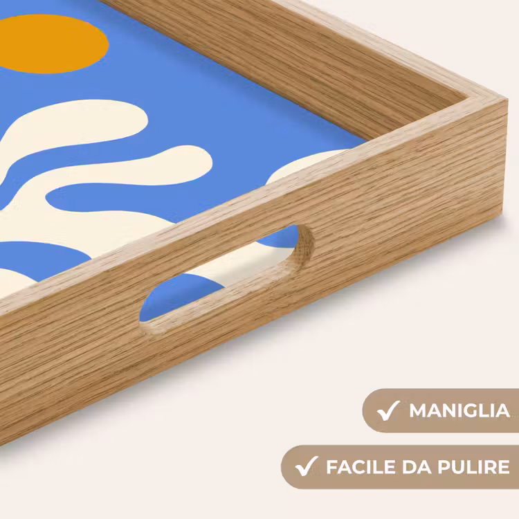 Vassoio - Minimalista - Motivo organico - Blu — 8
